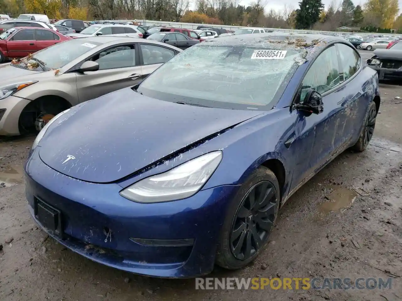 2 Photograph of a damaged car 5YJ3E1EB0MF836834 TESLA MODEL 3 2021