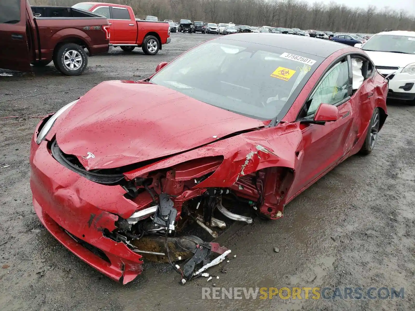 2 Photograph of a damaged car 5YJ3E1EB0MF838132 TESLA MODEL 3 2021