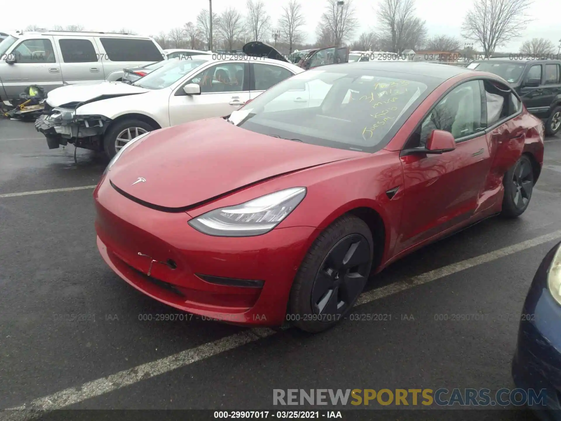 2 Photograph of a damaged car 5YJ3E1EB0MF849633 TESLA MODEL 3 2021