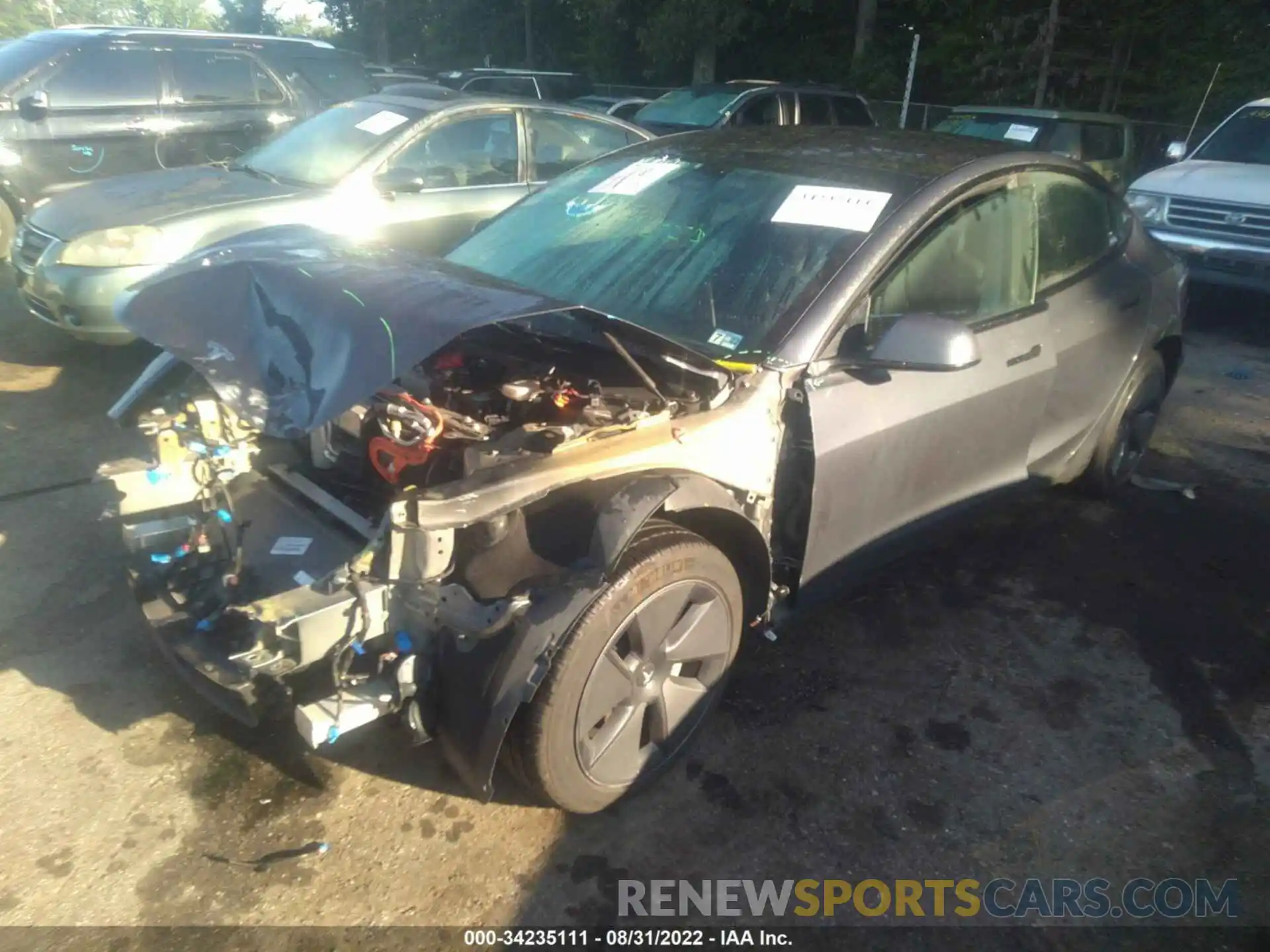 2 Photograph of a damaged car 5YJ3E1EB0MF853147 TESLA MODEL 3 2021