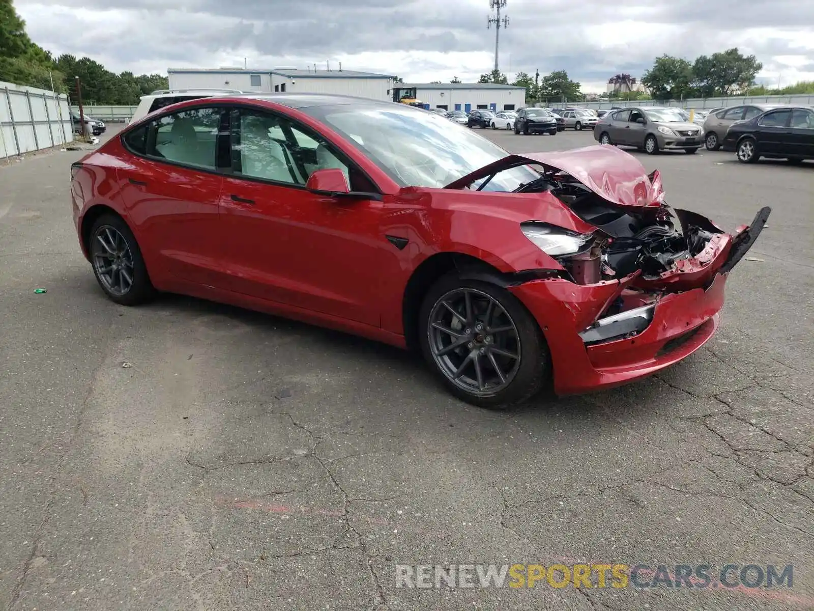 1 Photograph of a damaged car 5YJ3E1EB0MF855870 TESLA MODEL 3 2021