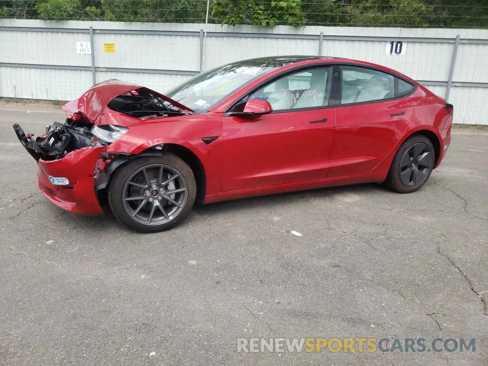 2 Photograph of a damaged car 5YJ3E1EB0MF855870 TESLA MODEL 3 2021