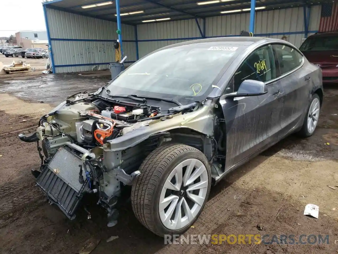 2 Photograph of a damaged car 5YJ3E1EB0MF868683 TESLA MODEL 3 2021