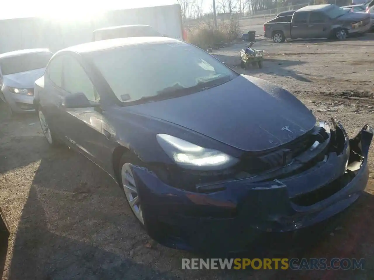 1 Photograph of a damaged car 5YJ3E1EB0MF903268 TESLA MODEL 3 2021