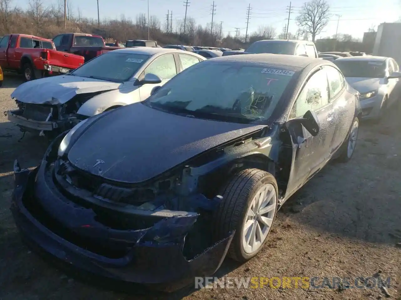 2 Photograph of a damaged car 5YJ3E1EB0MF903268 TESLA MODEL 3 2021