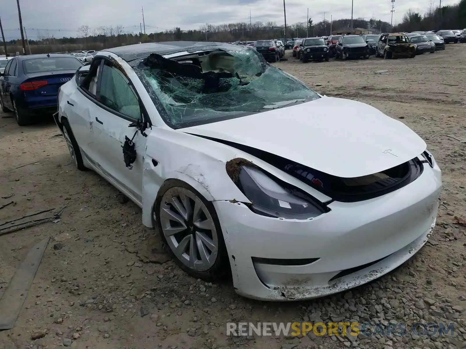 1 Photograph of a damaged car 5YJ3E1EB0MF906817 TESLA MODEL 3 2021