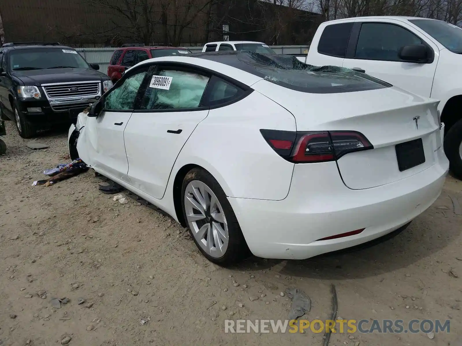 3 Photograph of a damaged car 5YJ3E1EB0MF906817 TESLA MODEL 3 2021