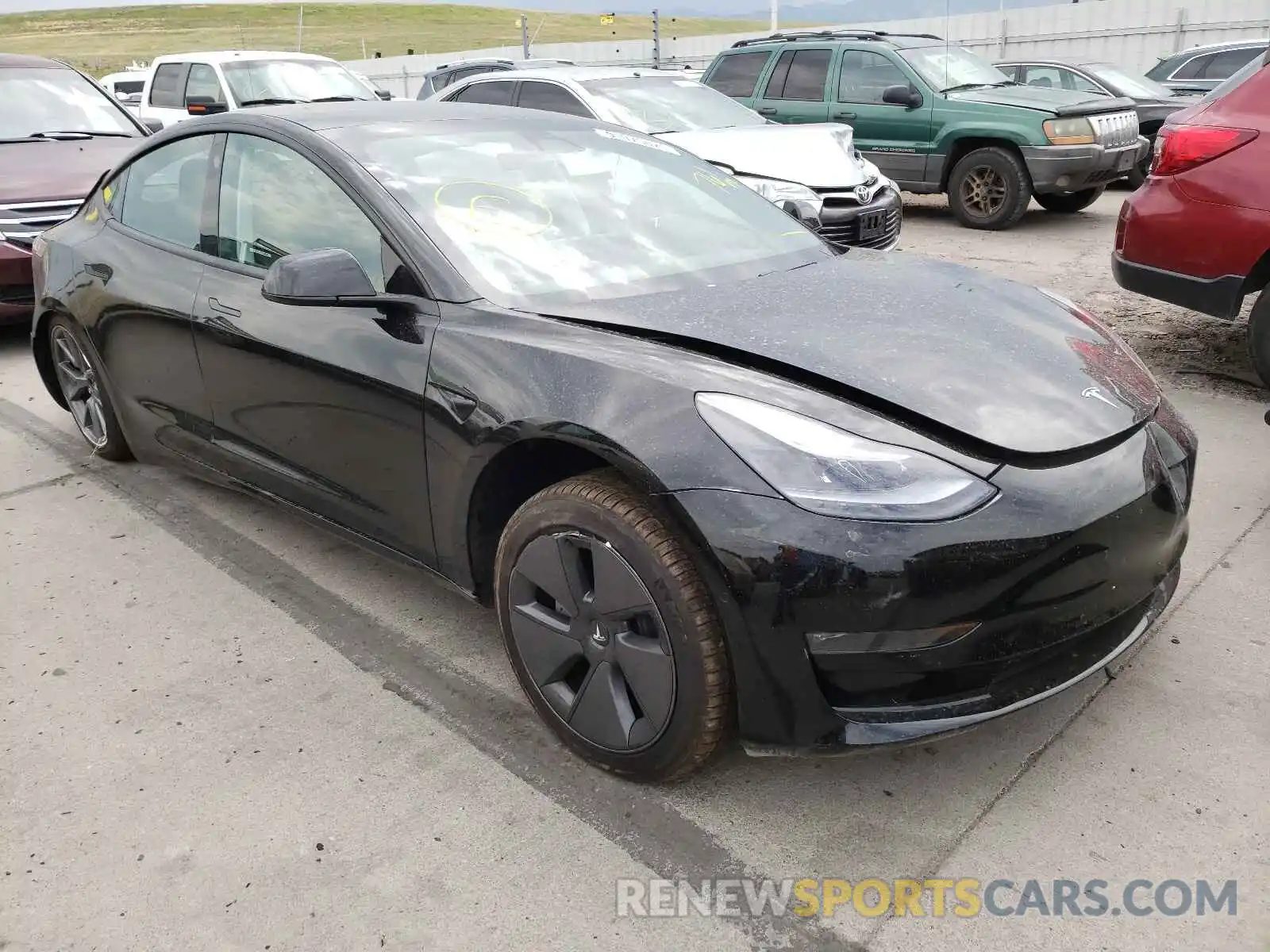 1 Photograph of a damaged car 5YJ3E1EB0MF974549 TESLA MODEL 3 2021