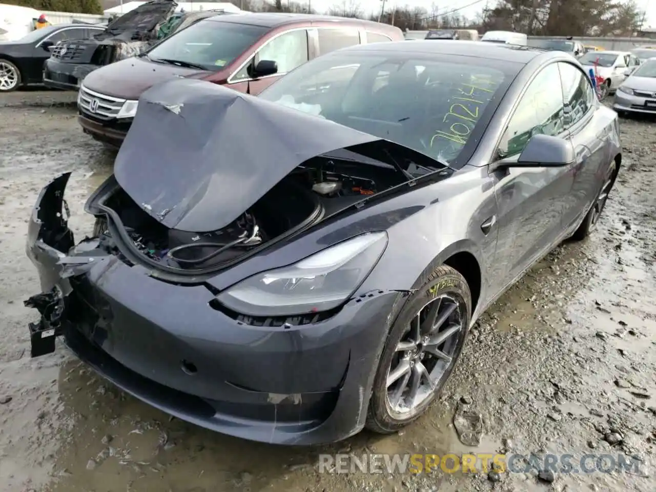 2 Photograph of a damaged car 5YJ3E1EB0MF974650 TESLA MODEL 3 2021