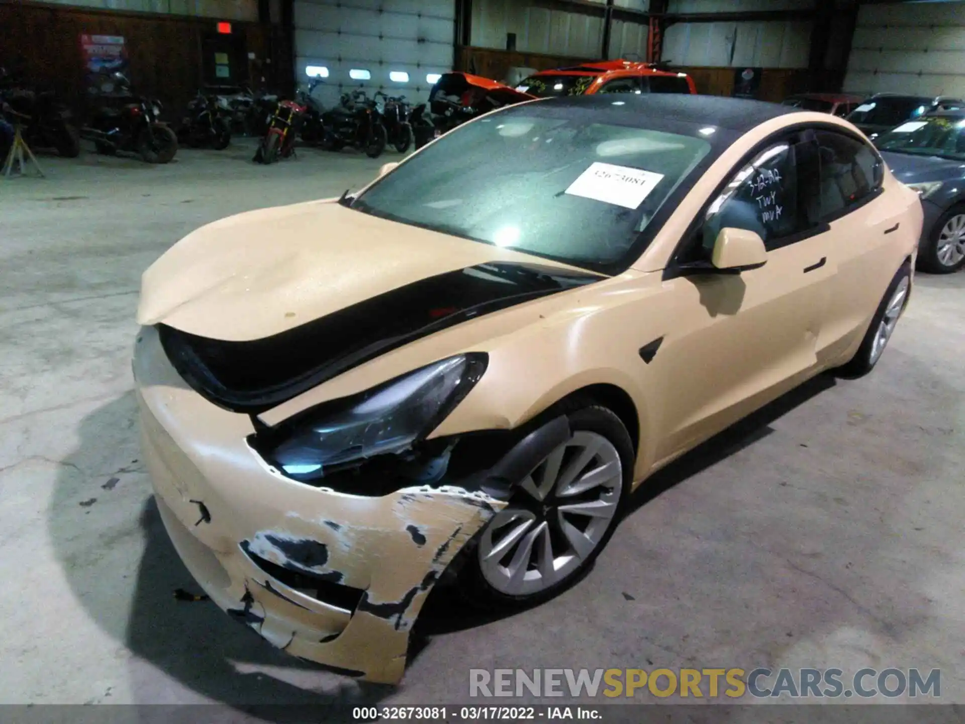 2 Photograph of a damaged car 5YJ3E1EB0MF975474 TESLA MODEL 3 2021