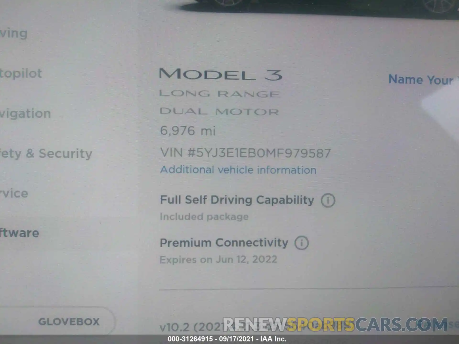 7 Photograph of a damaged car 5YJ3E1EB0MF979587 TESLA MODEL 3 2021