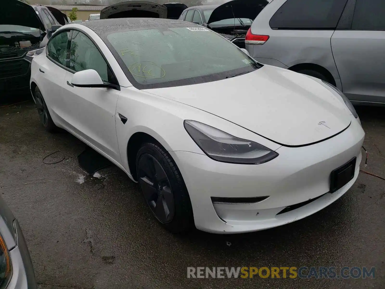 1 Photograph of a damaged car 5YJ3E1EB0MF981498 TESLA MODEL 3 2021