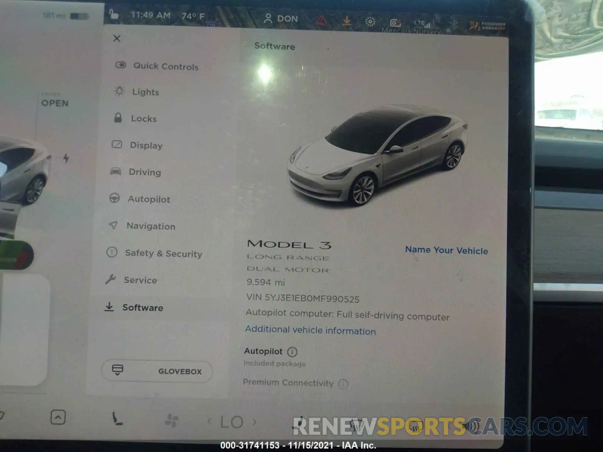 7 Фотография поврежденного автомобиля 5YJ3E1EB0MF990525 TESLA MODEL 3 2021