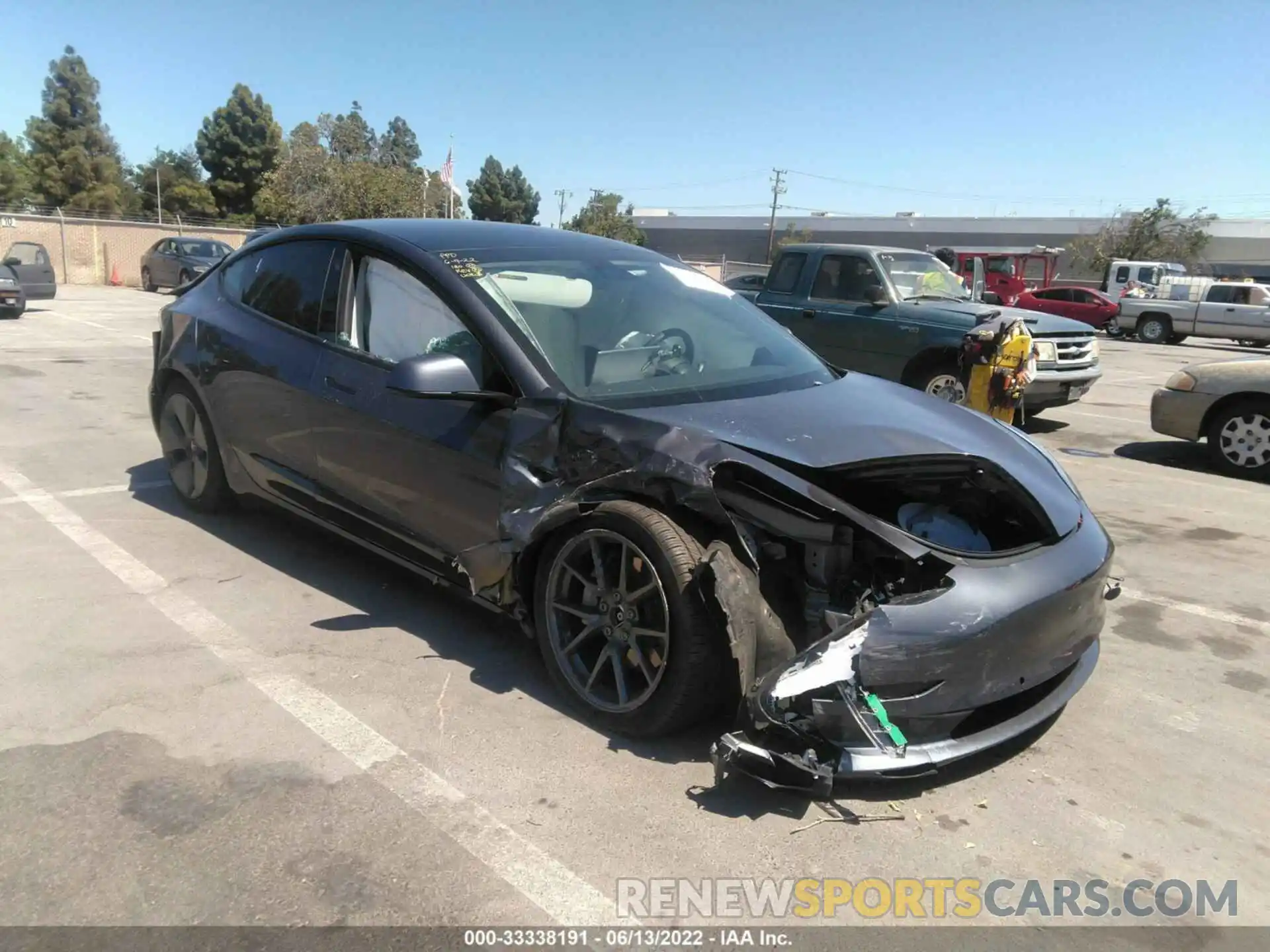 1 Photograph of a damaged car 5YJ3E1EB0MF999371 TESLA MODEL 3 2021