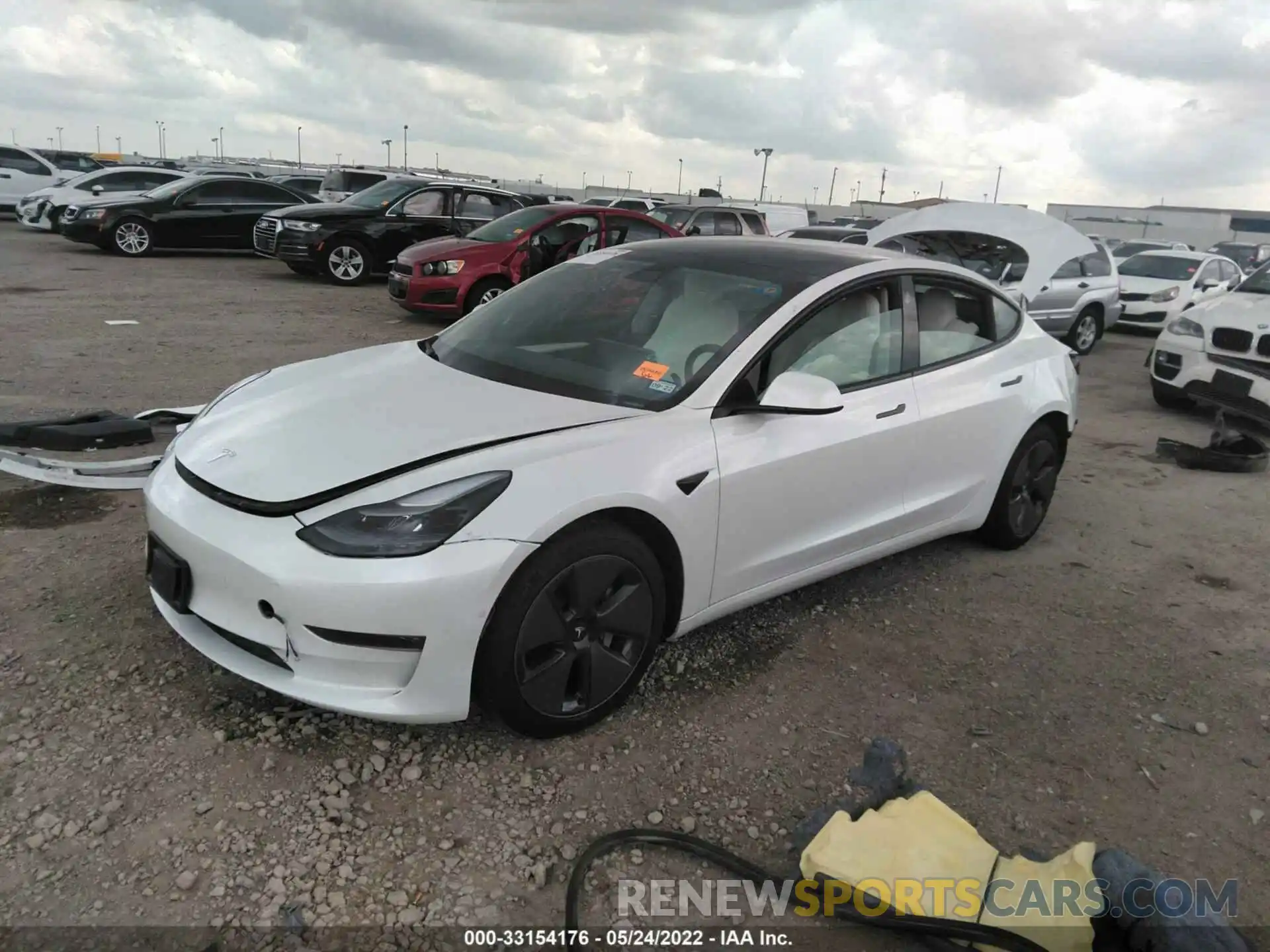 2 Photograph of a damaged car 5YJ3E1EB1MF013328 TESLA MODEL 3 2021