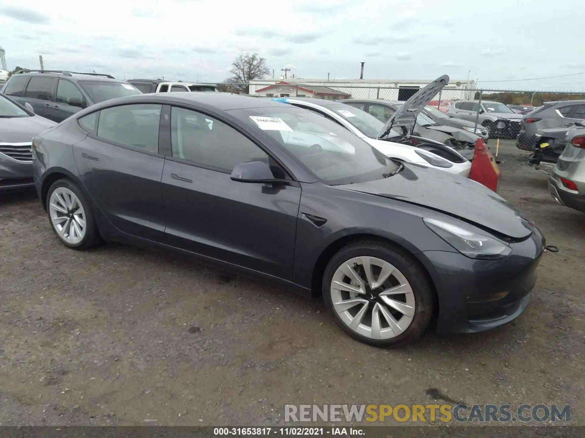 1 Photograph of a damaged car 5YJ3E1EB1MF045132 TESLA MODEL 3 2021