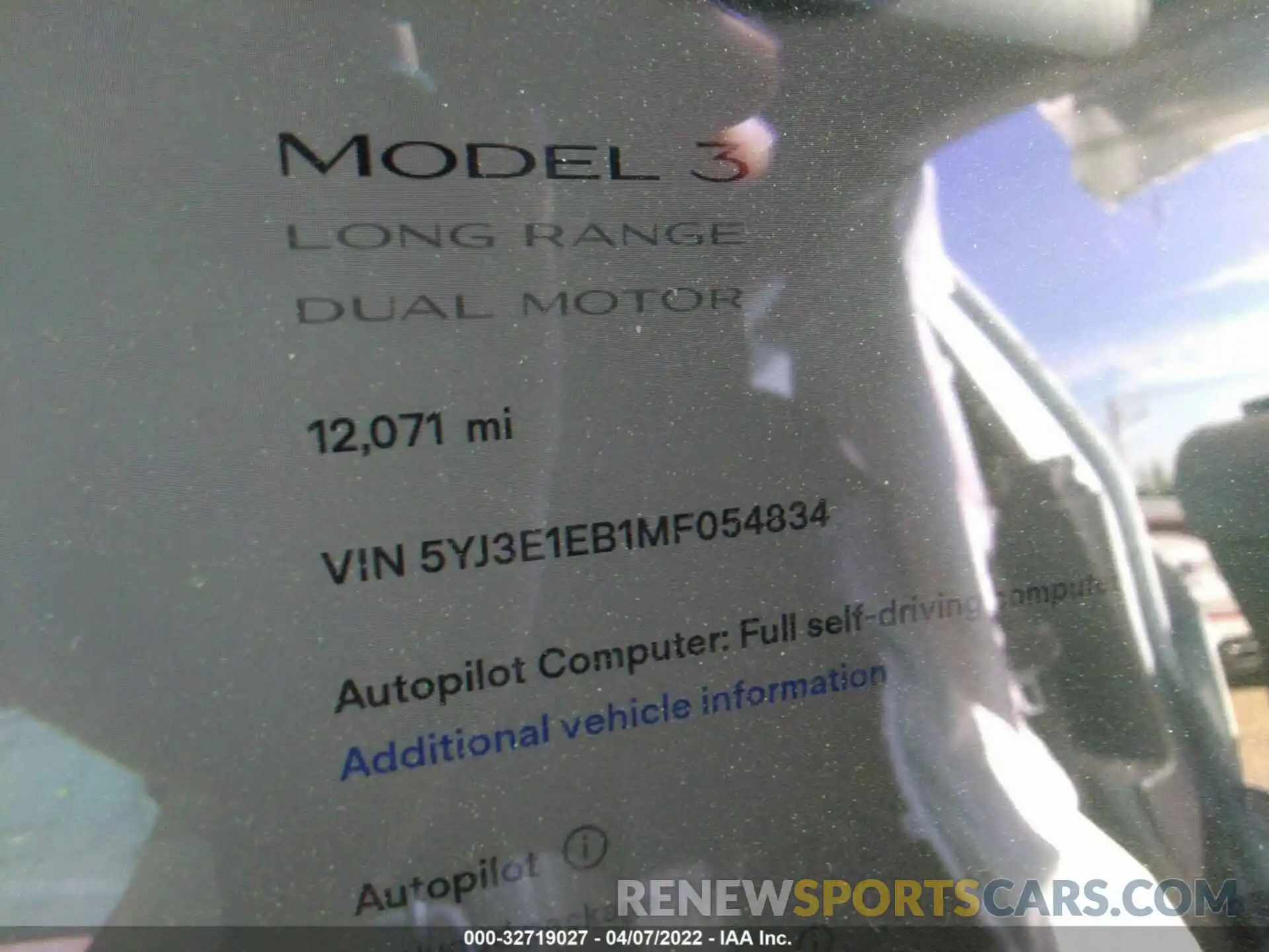 9 Photograph of a damaged car 5YJ3E1EB1MF054834 TESLA MODEL 3 2021