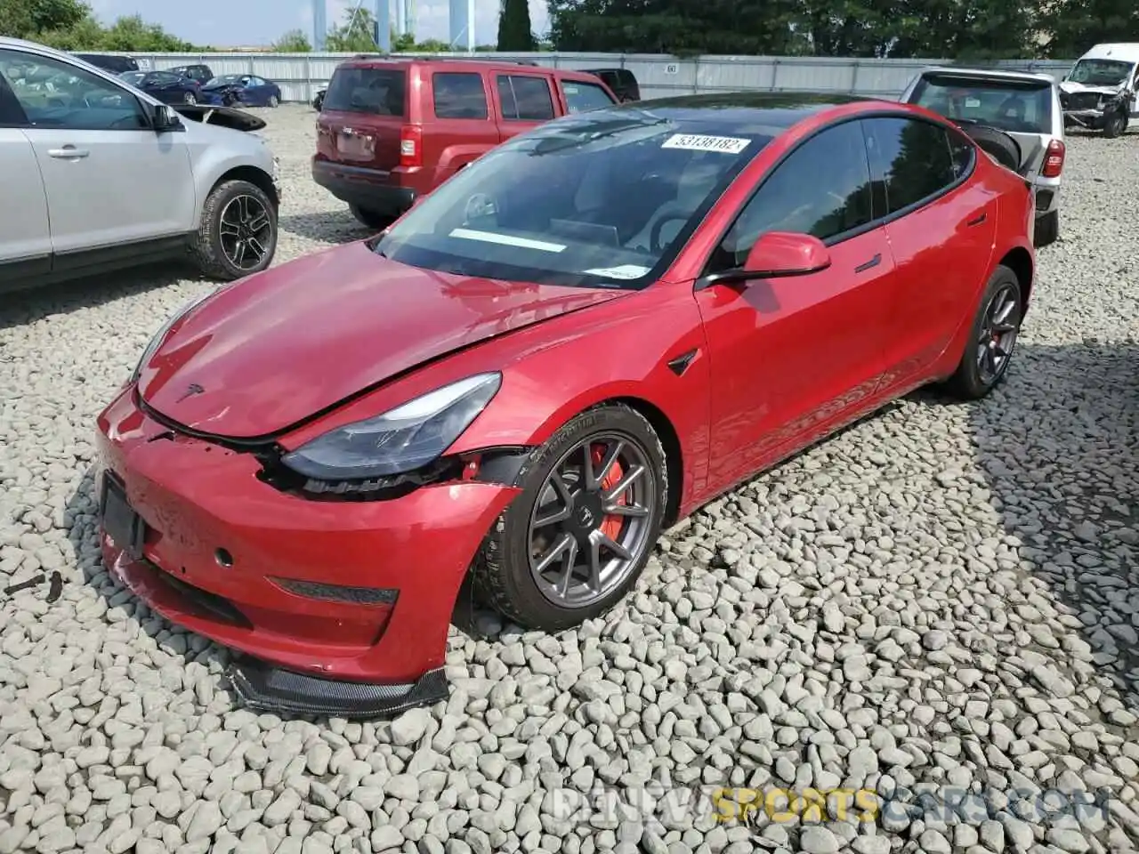 2 Photograph of a damaged car 5YJ3E1EB1MF056387 TESLA MODEL 3 2021