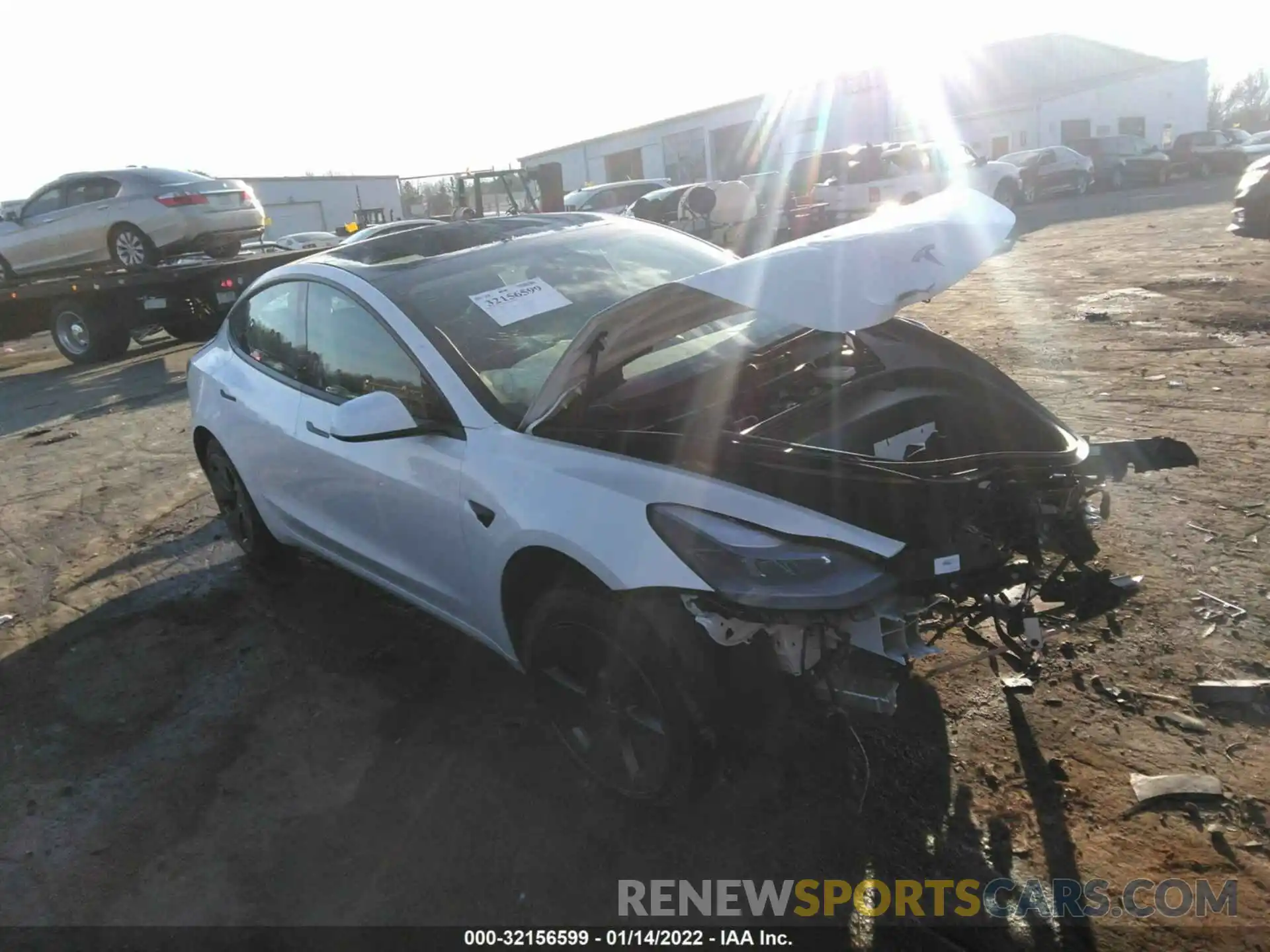 1 Photograph of a damaged car 5YJ3E1EB1MF081001 TESLA MODEL 3 2021