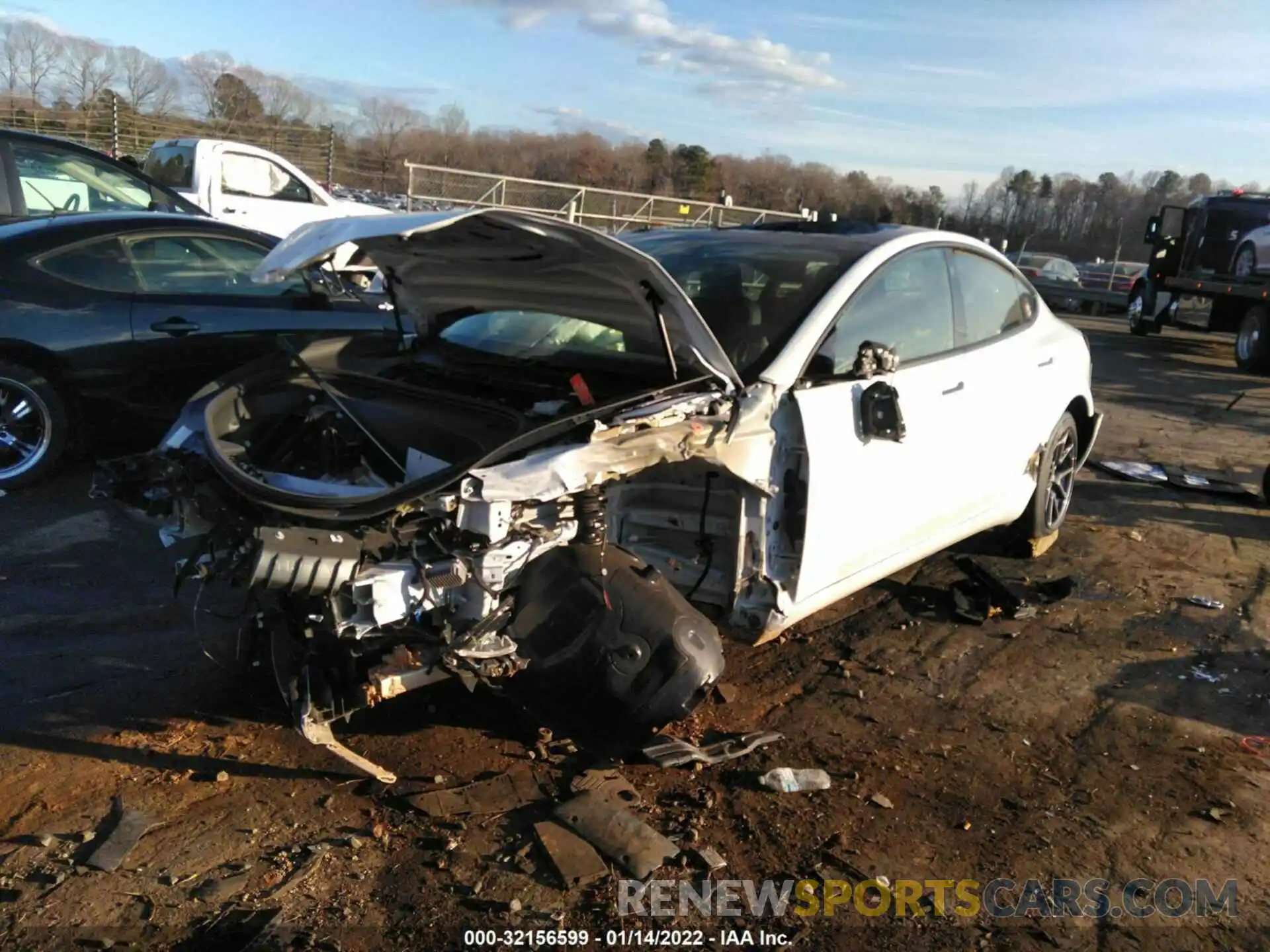 2 Photograph of a damaged car 5YJ3E1EB1MF081001 TESLA MODEL 3 2021