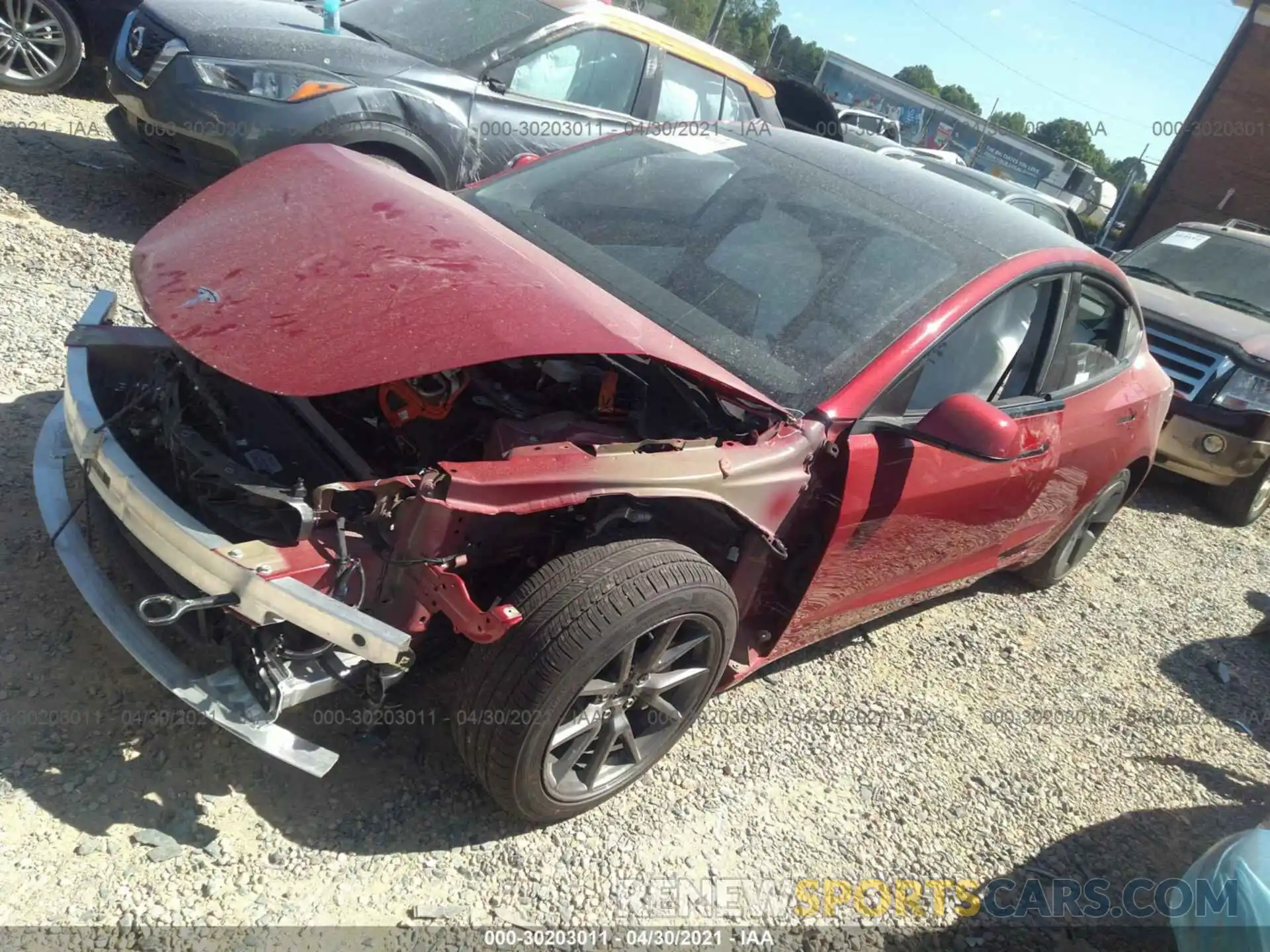 2 Photograph of a damaged car 5YJ3E1EB1MF852847 TESLA MODEL 3 2021