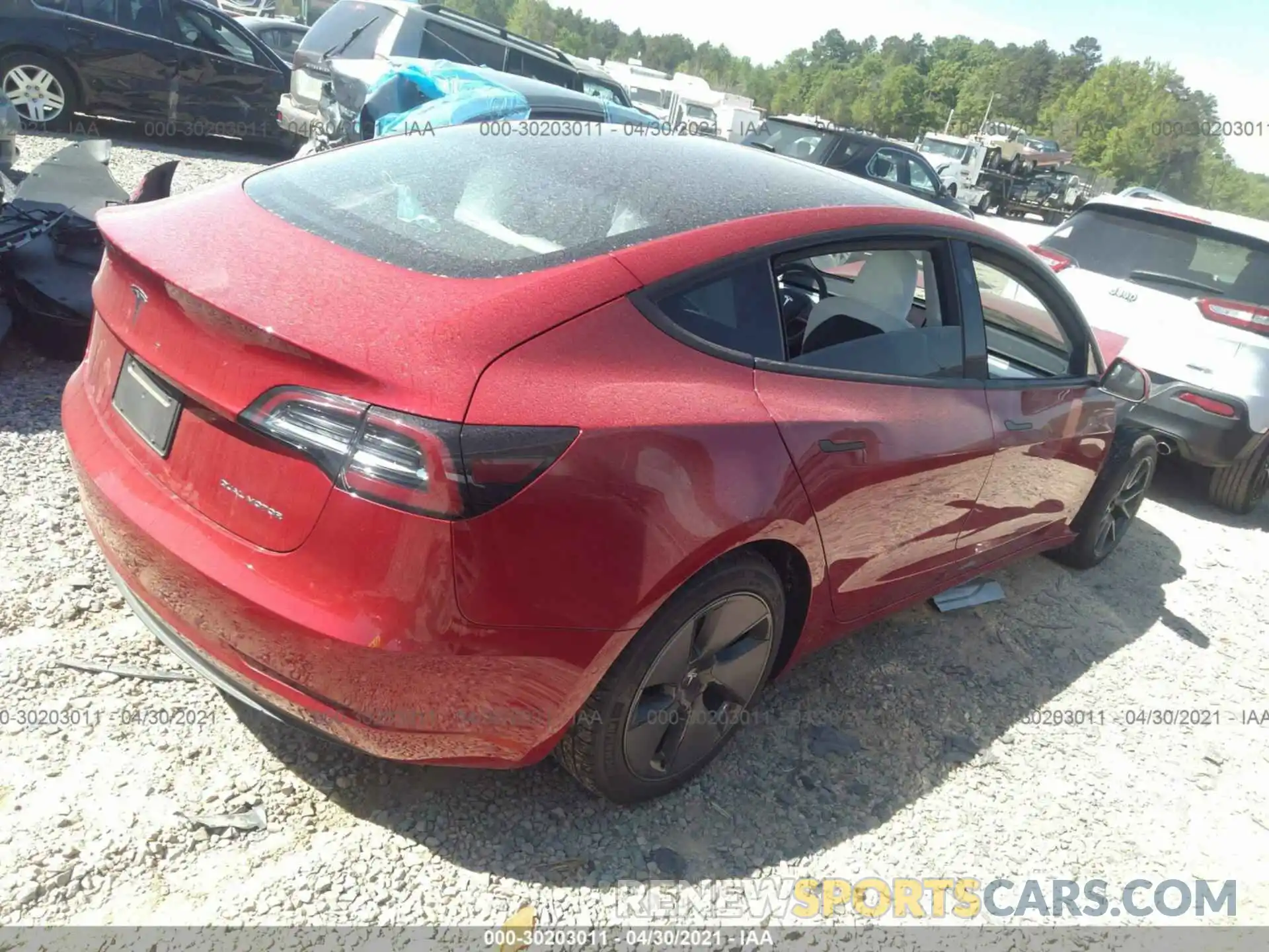 4 Фотография поврежденного автомобиля 5YJ3E1EB1MF852847 TESLA MODEL 3 2021