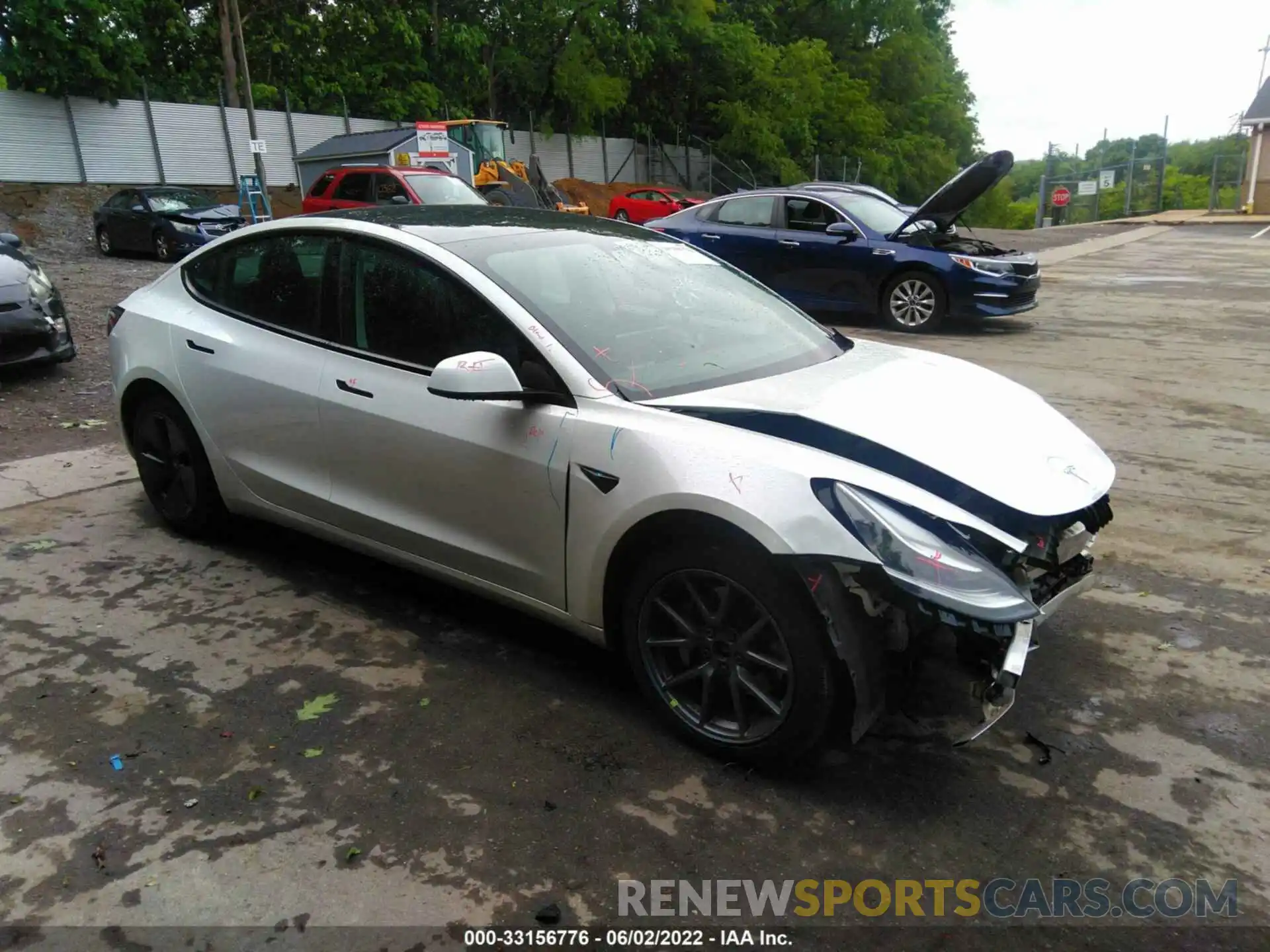 1 Photograph of a damaged car 5YJ3E1EB1MF852945 TESLA MODEL 3 2021