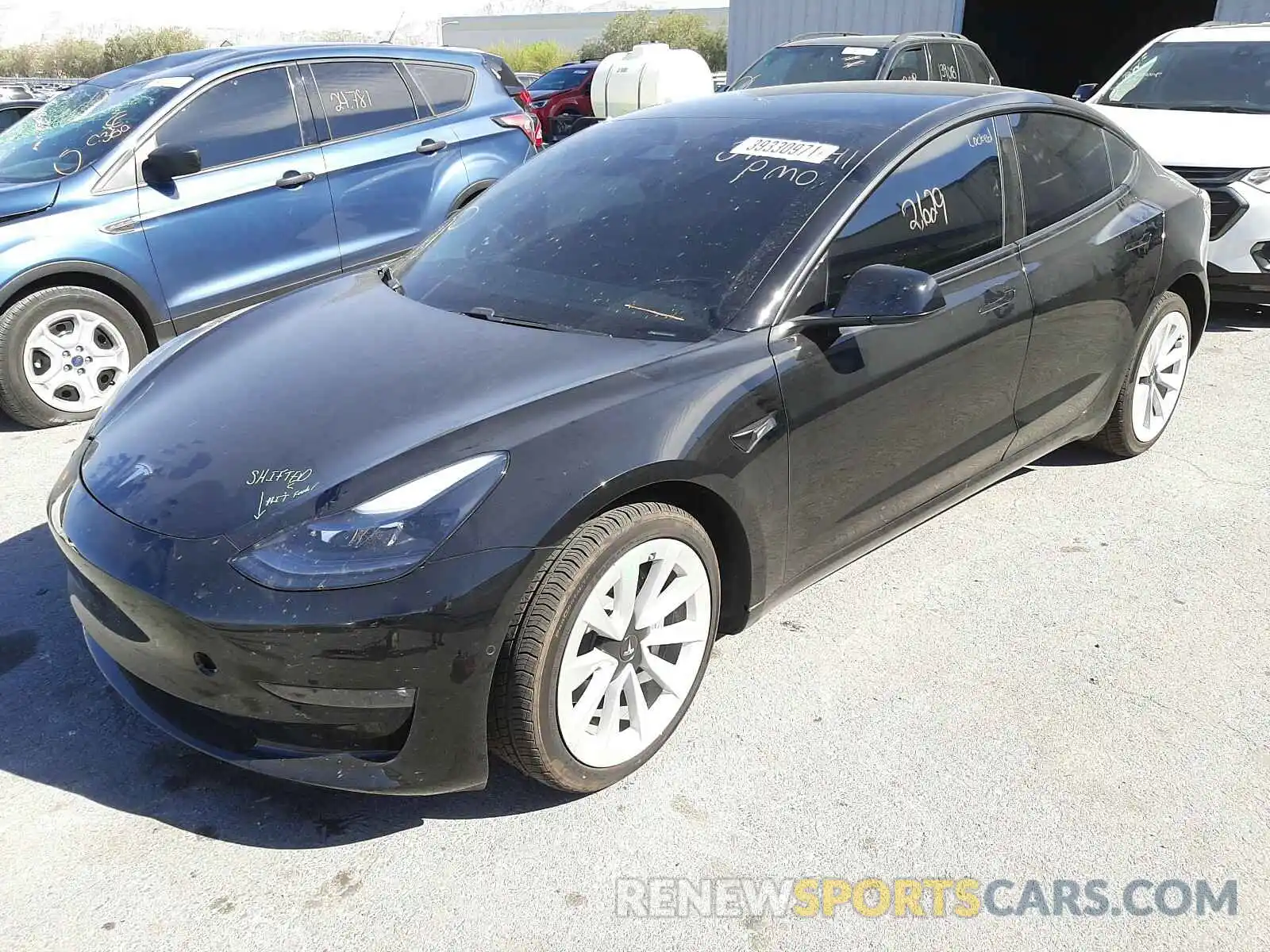 2 Photograph of a damaged car 5YJ3E1EB1MF866831 TESLA MODEL 3 2021