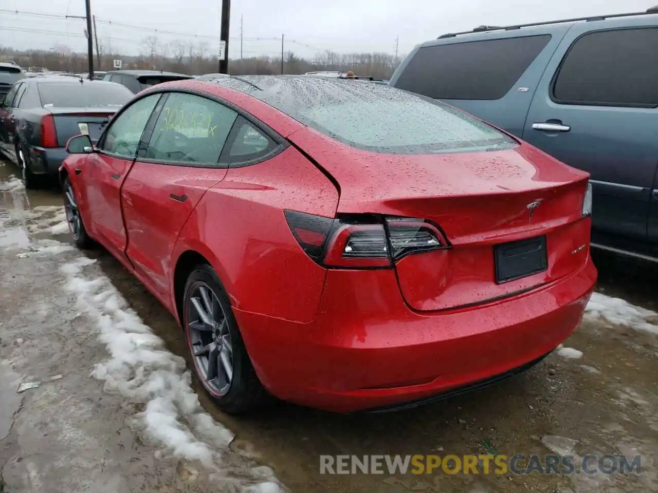 3 Photograph of a damaged car 5YJ3E1EB1MF901805 TESLA MODEL 3 2021