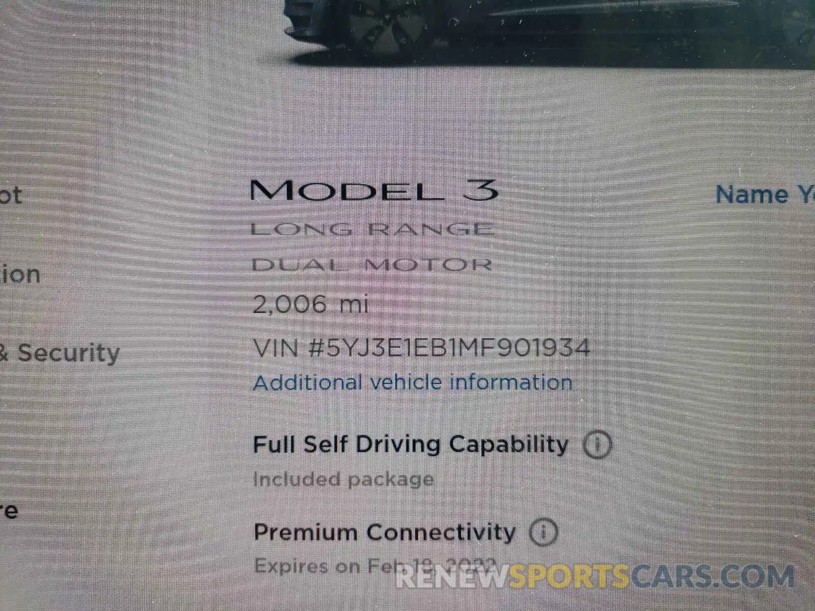 8 Фотография поврежденного автомобиля 5YJ3E1EB1MF901934 TESLA MODEL 3 2021