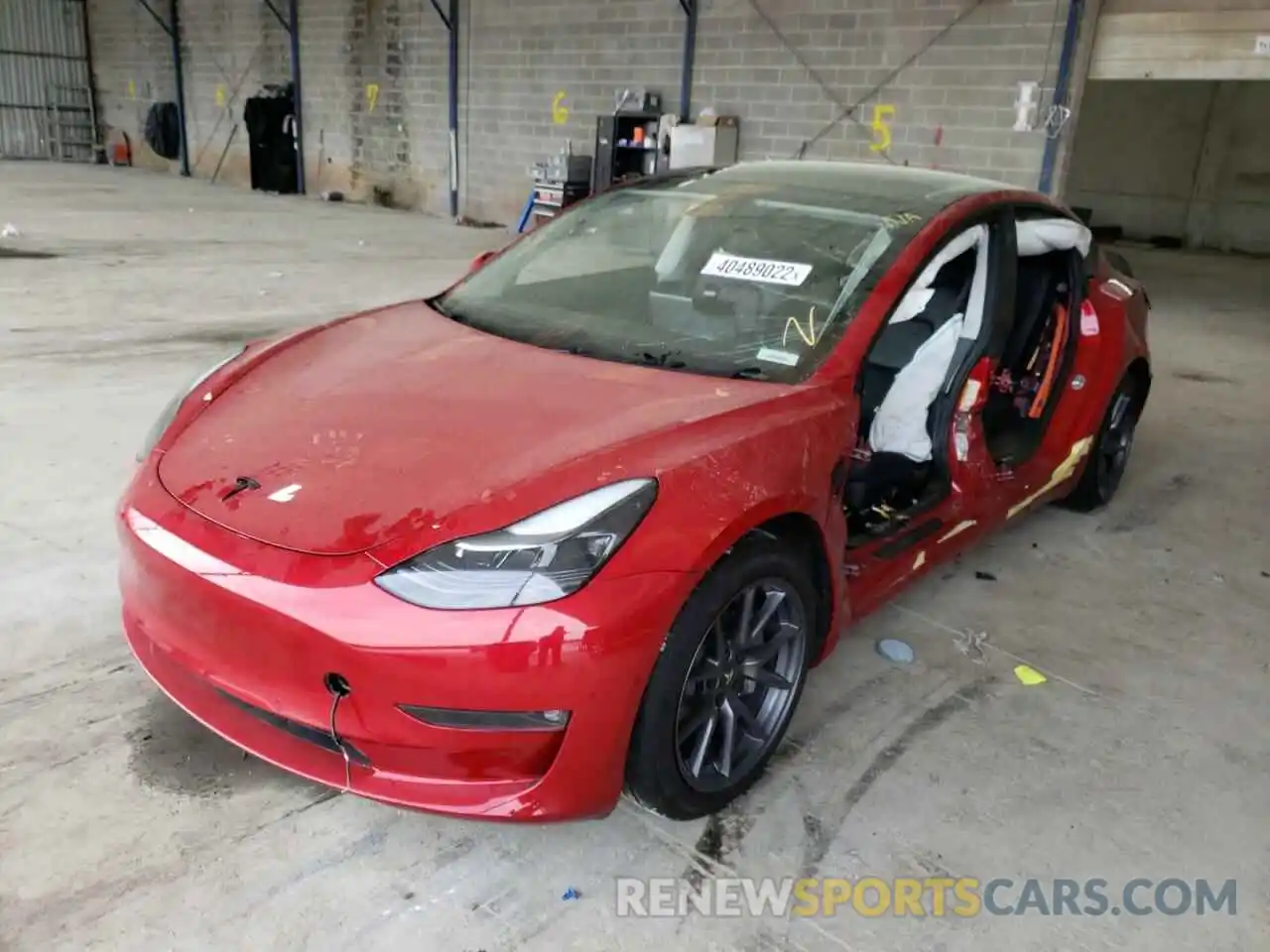 2 Photograph of a damaged car 5YJ3E1EB1MF906552 TESLA MODEL 3 2021