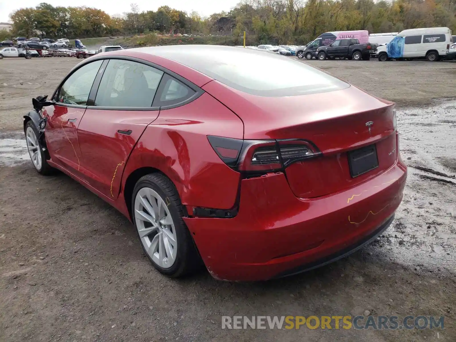 3 Photograph of a damaged car 5YJ3E1EB1MF924257 TESLA MODEL 3 2021