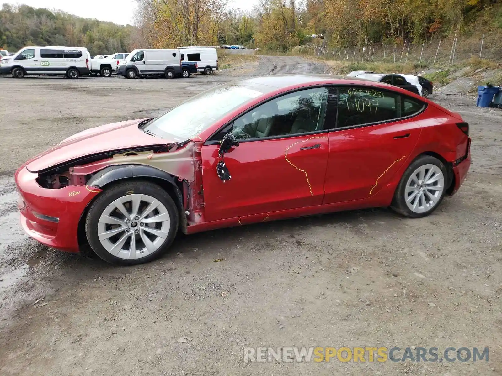 9 Photograph of a damaged car 5YJ3E1EB1MF924257 TESLA MODEL 3 2021