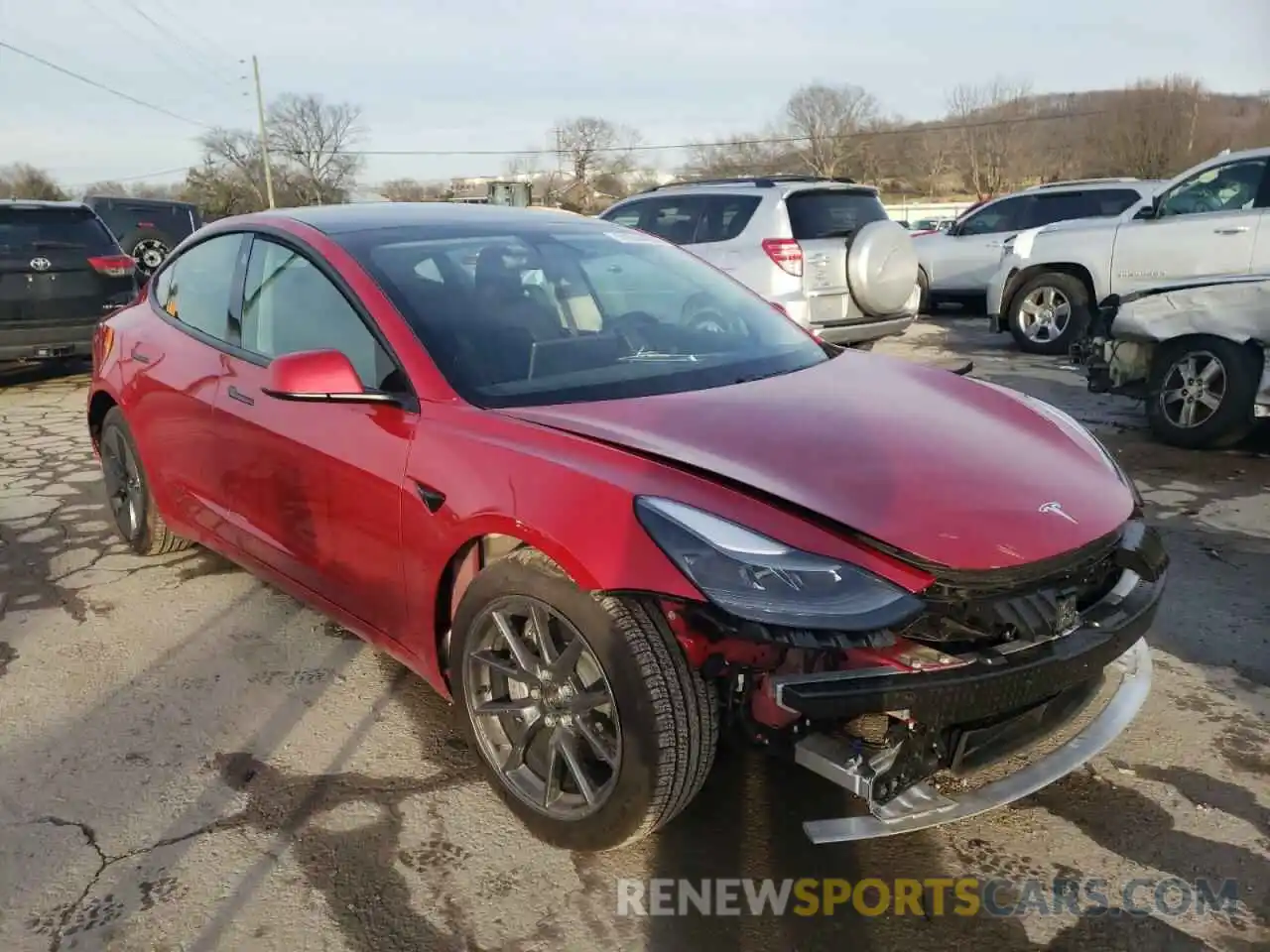 1 Photograph of a damaged car 5YJ3E1EB1MF924419 TESLA MODEL 3 2021