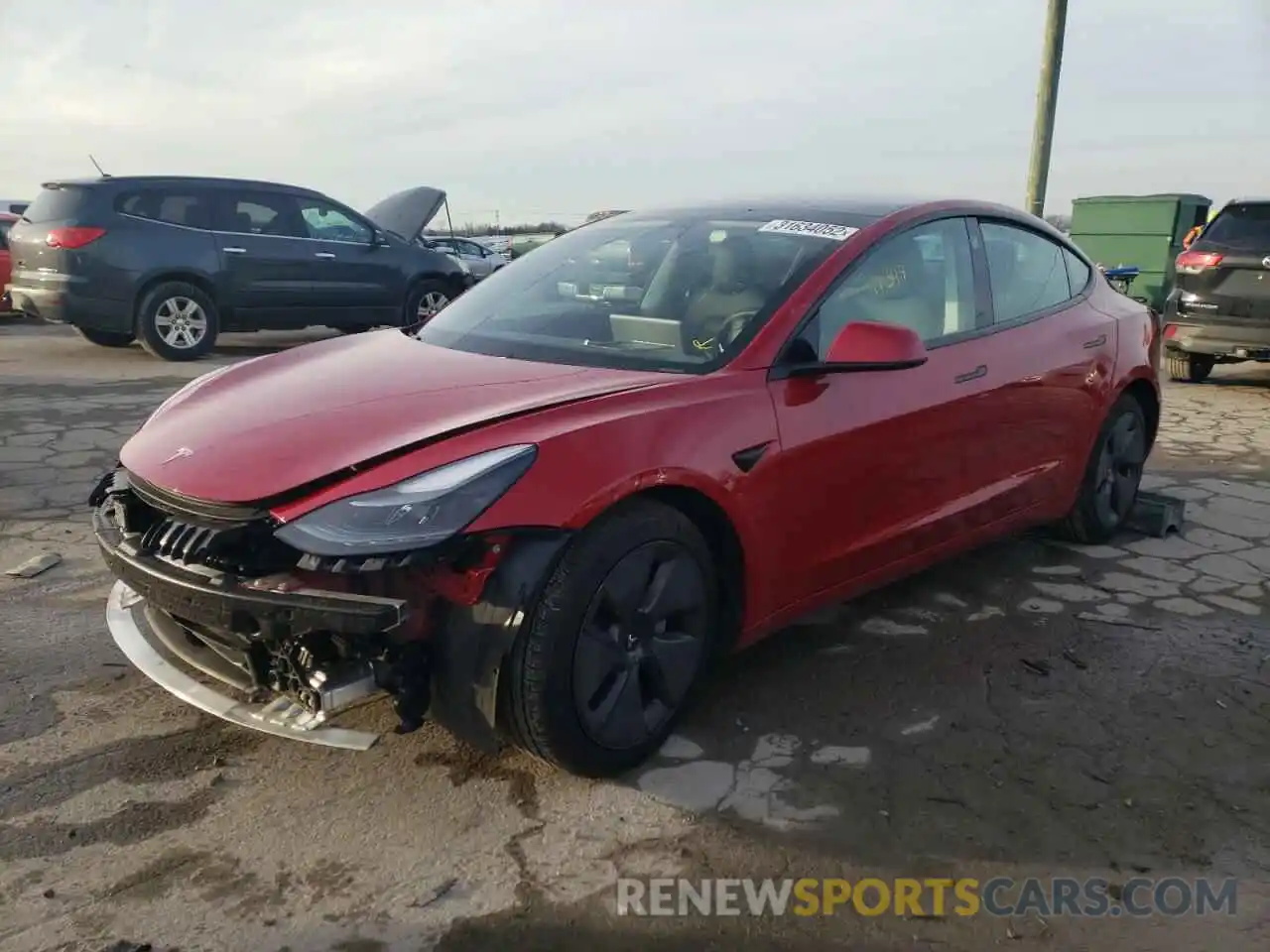 2 Photograph of a damaged car 5YJ3E1EB1MF924419 TESLA MODEL 3 2021