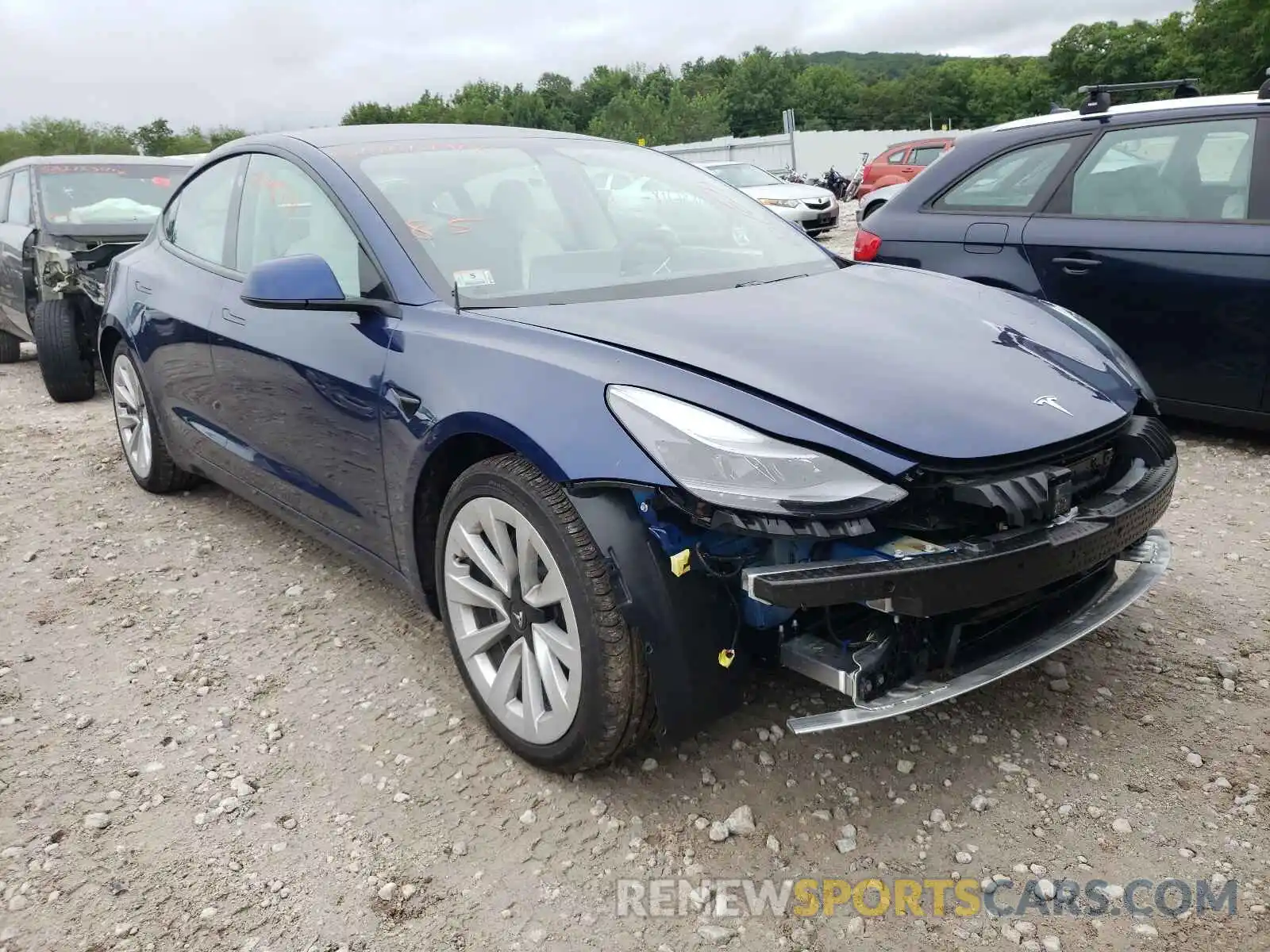 1 Photograph of a damaged car 5YJ3E1EB1MF924971 TESLA MODEL 3 2021