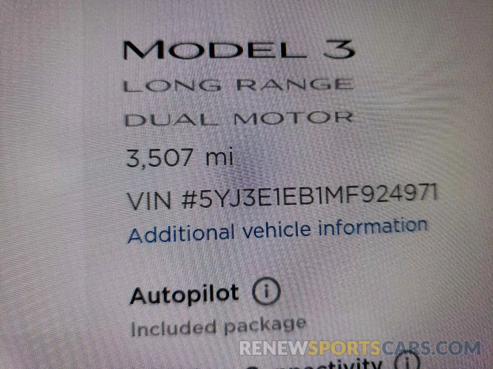 8 Фотография поврежденного автомобиля 5YJ3E1EB1MF924971 TESLA MODEL 3 2021