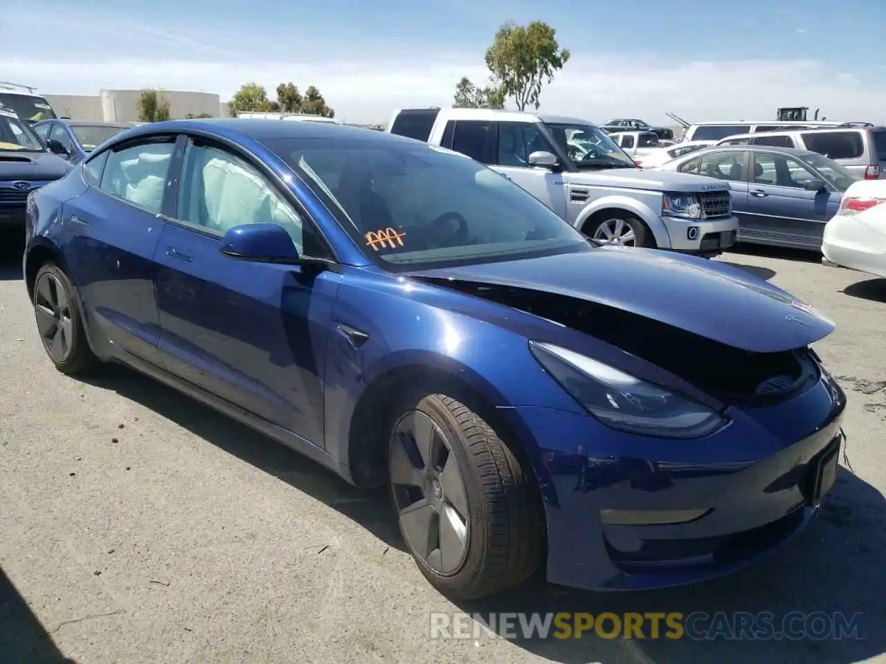 1 Photograph of a damaged car 5YJ3E1EB1MF929233 TESLA MODEL 3 2021