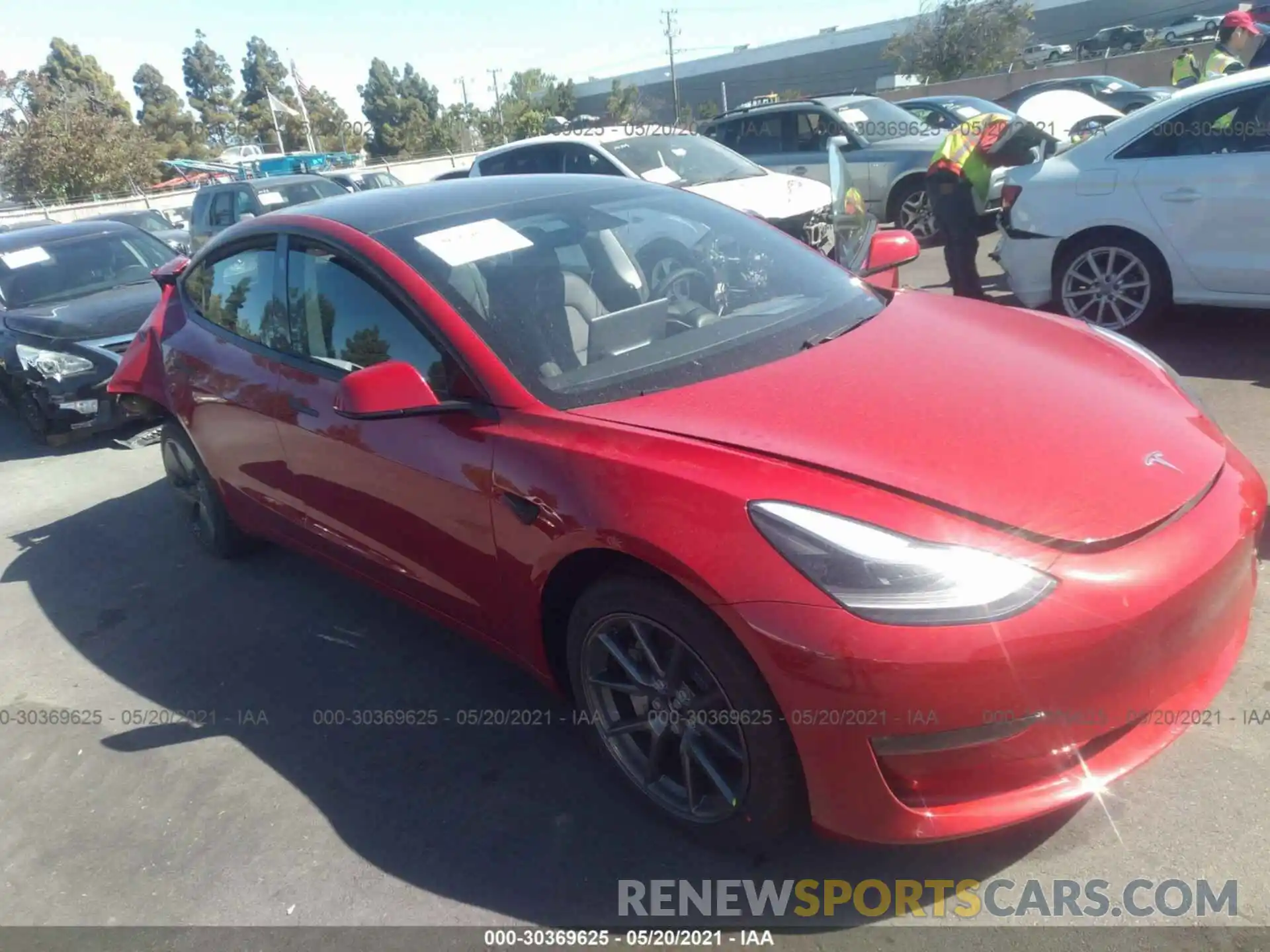 1 Photograph of a damaged car 5YJ3E1EB1MF937347 TESLA MODEL 3 2021