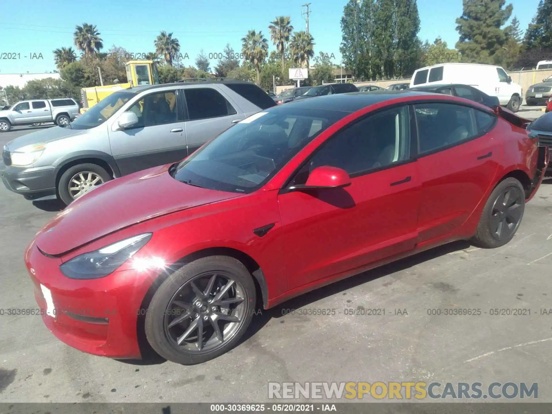 2 Photograph of a damaged car 5YJ3E1EB1MF937347 TESLA MODEL 3 2021