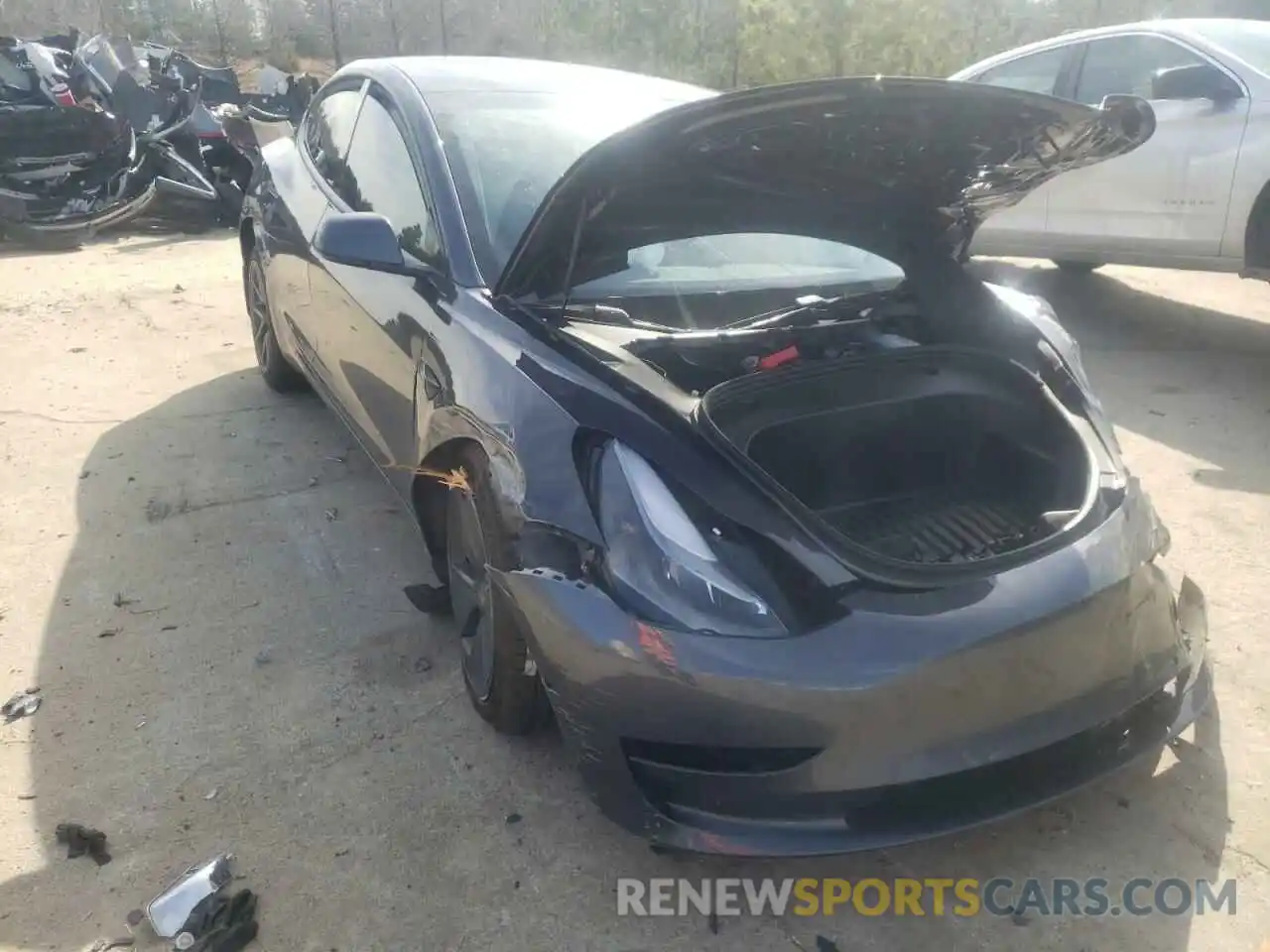 1 Photograph of a damaged car 5YJ3E1EB1MF979615 TESLA MODEL 3 2021