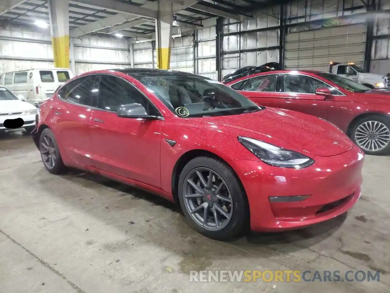 1 Photograph of a damaged car 5YJ3E1EB1MF981297 TESLA MODEL 3 2021