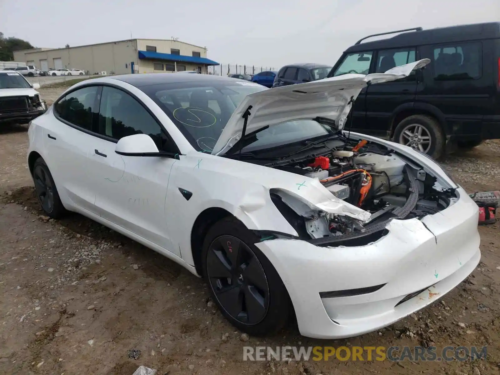 1 Photograph of a damaged car 5YJ3E1EB1MF992316 TESLA MODEL 3 2021