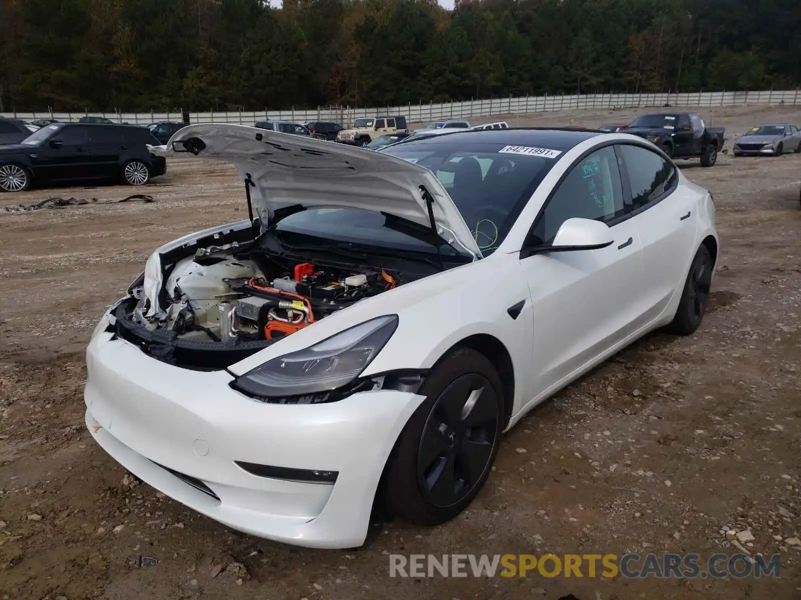 2 Photograph of a damaged car 5YJ3E1EB1MF992316 TESLA MODEL 3 2021