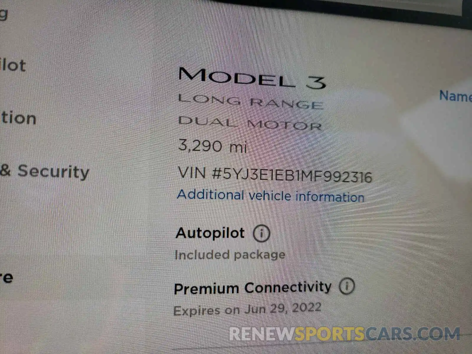 8 Фотография поврежденного автомобиля 5YJ3E1EB1MF992316 TESLA MODEL 3 2021