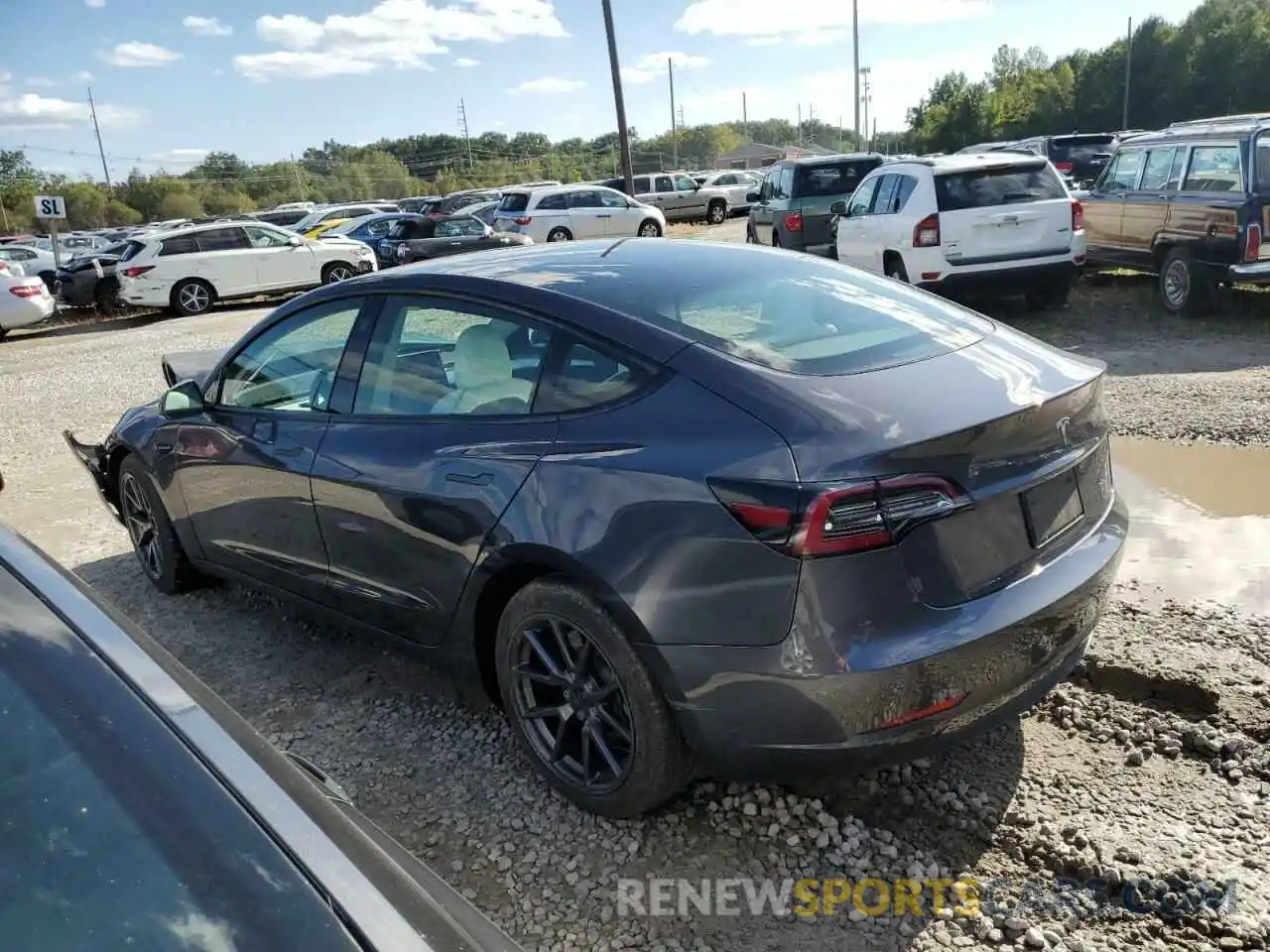 2 Photograph of a damaged car 5YJ3E1EB1MF993174 TESLA MODEL 3 2021