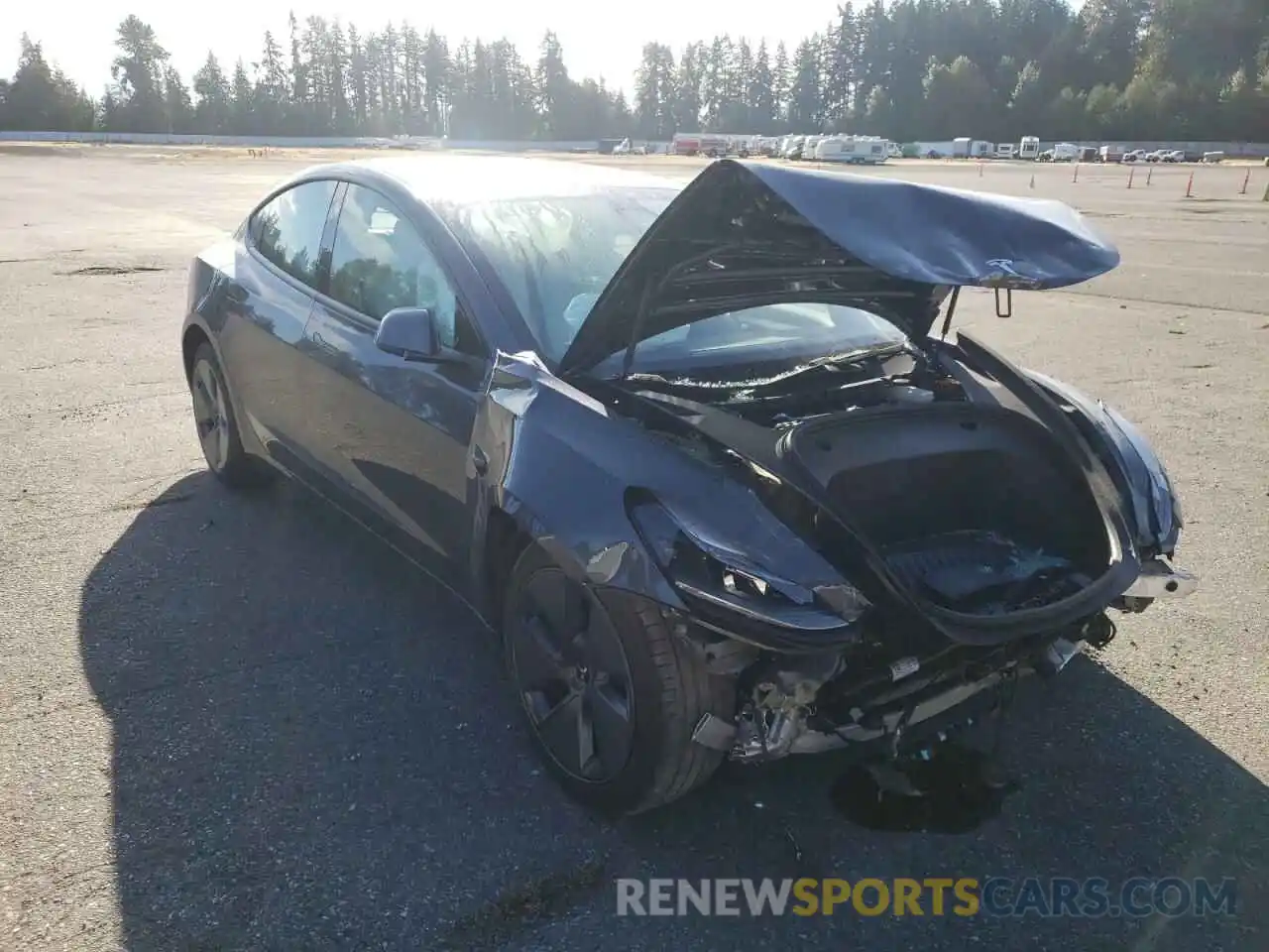 1 Photograph of a damaged car 5YJ3E1EB1MF999458 TESLA MODEL 3 2021