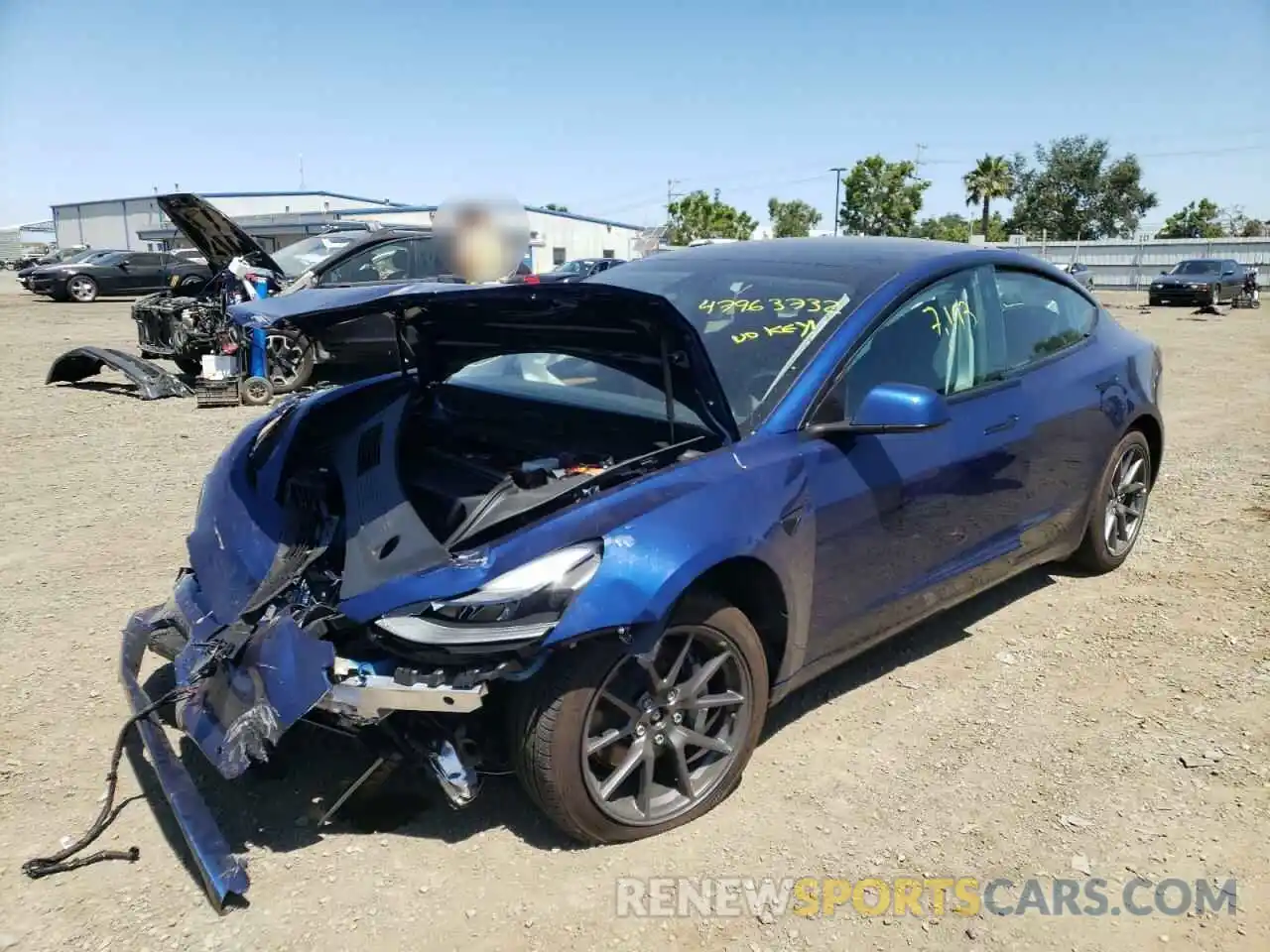 2 Photograph of a damaged car 5YJ3E1EB2MF003584 TESLA MODEL 3 2021