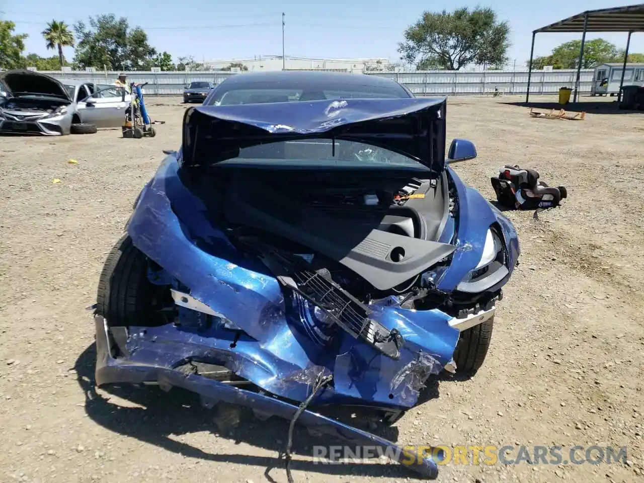 9 Photograph of a damaged car 5YJ3E1EB2MF003584 TESLA MODEL 3 2021