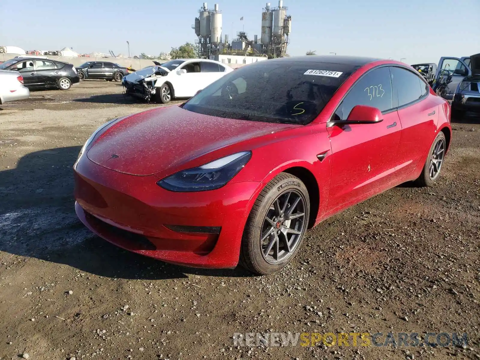 2 Photograph of a damaged car 5YJ3E1EB2MF006663 TESLA MODEL 3 2021